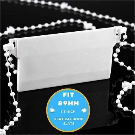 Chaînette inférieure pour store vertical de 10 mètres et 100 clips, pour lames de 3,5 pouces/89 mm (1/5)