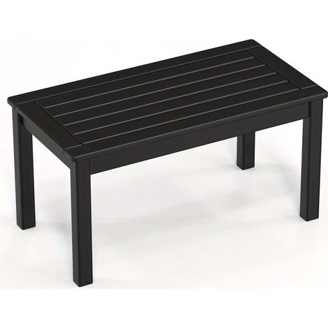 Ein tragbarer, klappbarer Beistelltisch aus HDPE, der vor Regen und Sonnenlicht schützt, mit den Maßen 35,4 x 17,7 Zoll (ca. 90 x 45 cm), geeignet für den Außenbereich, erhältlich in Schwarz und Grau. (1/5)