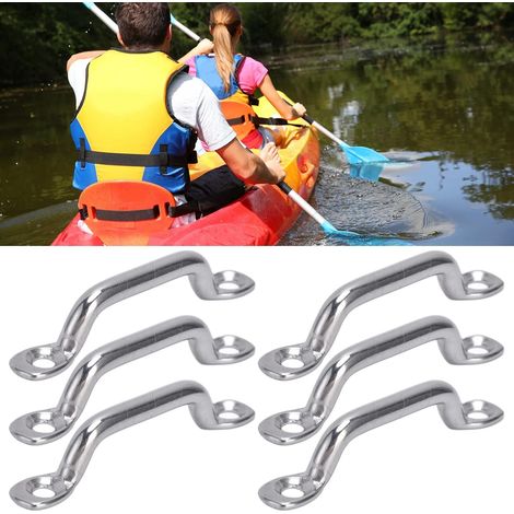 Pinces de Sangle de Kayak, Paquet de 10 Supports de Sangle de Bateau en Acier Inoxydable, Pinces de Lac, Plaque à œil avec Vis, Crochets de Plaque de Pont à Visser, pour Kayak (1/5)