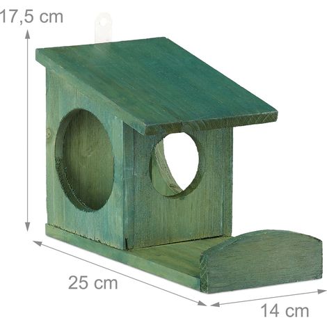 Mangiatoia da appendere per scoiattoli giardino terrazza 17,5 x 14 x 25 cm osservazione animali in legno naturale 130006931