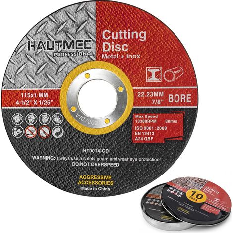 Lot de 40 disques à tronçonner pour métaux 115 mm x 1,0 mm x 22,23 mm pour meuleuse d'angle (1/5)