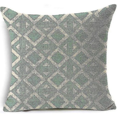 Housse de coussin en lin vert clair style frais, housse de coussin pour canapé, taie d'oreiller pour chambre à coucher (1/5)