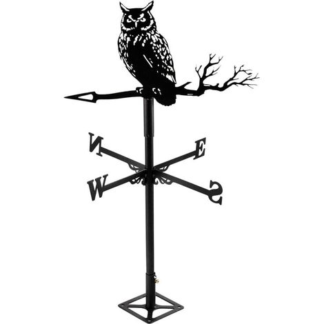 Girouette décorative hibou Ulisem – Acier inoxydable – Noir (1/4)