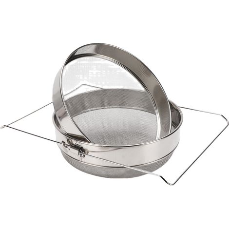 Filtre à Miel Télescopique Double Tamis en Acier Inoxydable – Passoire Apicole Réglable pour Seaux et Cuves, Filtration Grossière et Fine, Nettoyage Facile (1/5)