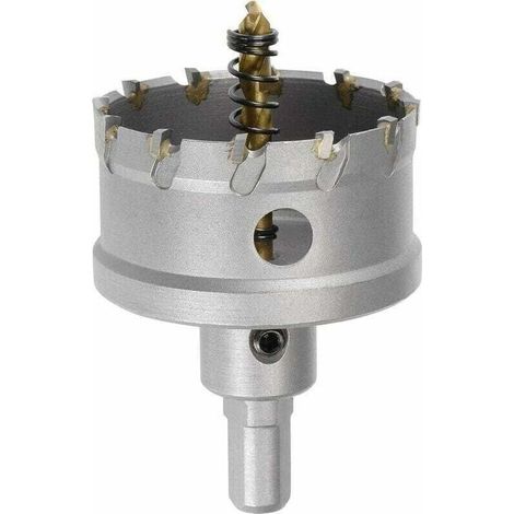Fraise-trépan en carbure de 60 mm, scies cloches pour tle en acier inoxydable, pas de limite de tige triangulaire antidérapante, avec foret central revêtu de titane (1/3)