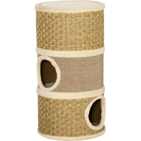 Cuccia per Gatti Tiragraffi a Torre Ø37,5x70 cm con Corda in Sisal Marrone (1/5)