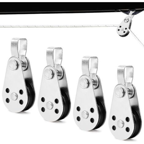 Set of 4 pulleys, stainless steel cable, for cables from 2 mm to 8 mm, deflection pulley, swivel winch, suitable--DTEKGAZ