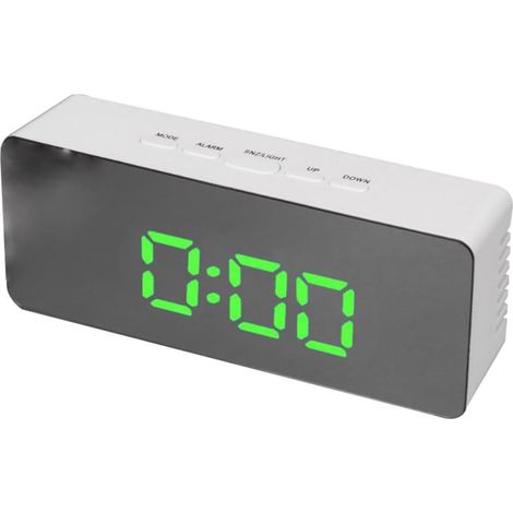 Réveil LED Miroir Numérique Multifonction à Buzzer et Snooze (1/5)
