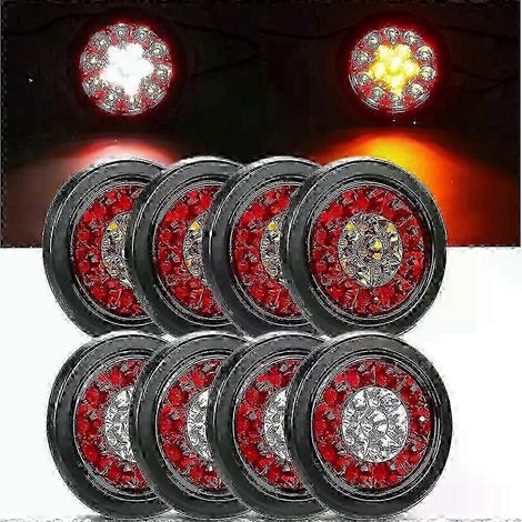 feux de freinage ronds, 12V/24V, feux arrière de signalisation à LED pour camions, feux de position latéraux pour remorques, accessoires de feux arrière pour voitures (szrh) (1/5)