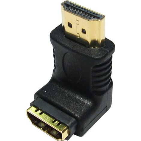 Adaptateur HDMI RS PRO Angle droit, HDMI Mâle vers HDMI Femelle ( Prix pour 1 )