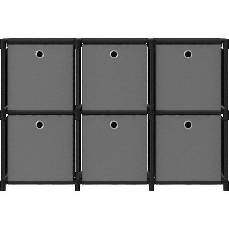 Maison Exclusive - Würfelregal mit 6 Boxen Schwarz 103x30x72,5 cm