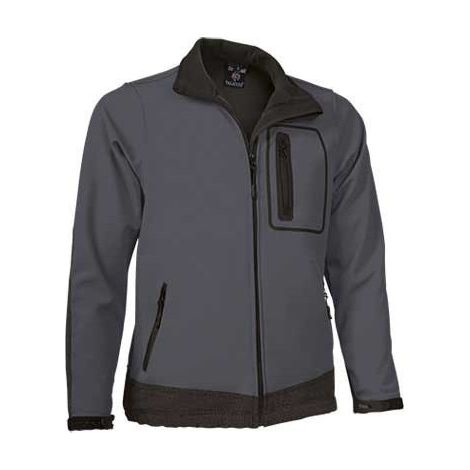 Chaqueta técnica en tejido softshell VALENTO Batavia 10/12 niño Gris/Negro