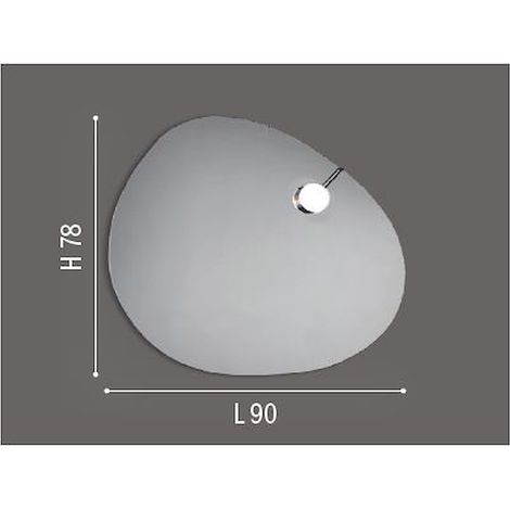 SCELTO DA DESIVERO Specchiera semplice mod.sasso c/faretto magnetico w3,6 l90 x h78 x p2,6 c/interr codice prod: DSV17597