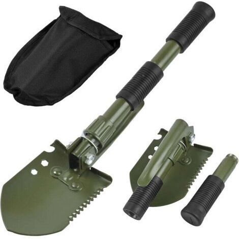 Pelle Camping Multifonctions, en Acier de Haute qualité Militaire Pelle Pliable avec Sac de Transport pour la Survie Camping en Plein air (1/5)