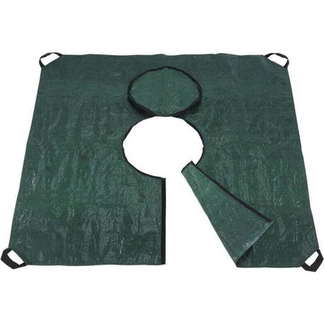 Bâche de jardinage , Protège le sol lors de la taille des végétaux, S'adapte aux contours des arbres, Poignées, Fermeture éclair, Plastique, 145x145 cm, Vert