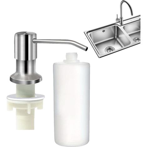 Pompe distributrice de savon pour évier, distributeur de savon intégré,Distributeur de savon liquide bouteille de 350 ml/500 ml - Distributeur de savon à vaisselle, Rotation à 360 degrés, outils d'évi (1/5)