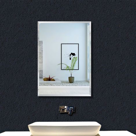 Acezanble Bathroom Mirror 50x70cm Unframe Frameless Wall Mirror (1/5)