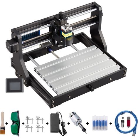 Mophorn CNC 3018 Pro 2500 MW Lasergravierer, 300 × 180 × 40 mm Mini-CNC-Maschine, GRBL-Steuerung, 3-Achsen-Offline-Controller – für Kunststoff, Holz, Acryl, PVC