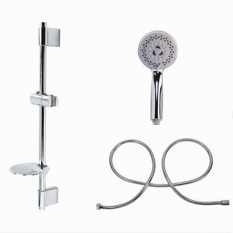 TRADE SHOP - Saliscendi Doccia Cromato Doccetta Multigetto Mensola Portasapone Bagno Tubo 79390 - (1/3)