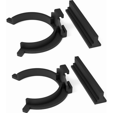 Skirting Board Brackets Compatible with Faktum Rationell 2 Pack Skirting Board Clips + Track for Skirting Boards Black Replacement Kitchen Leg Holder (1/3)