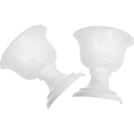 Vase décoratif Luxshiny lot de 2, en plastique blanc, design vintage demi canne, à fixer au mur (1/5)