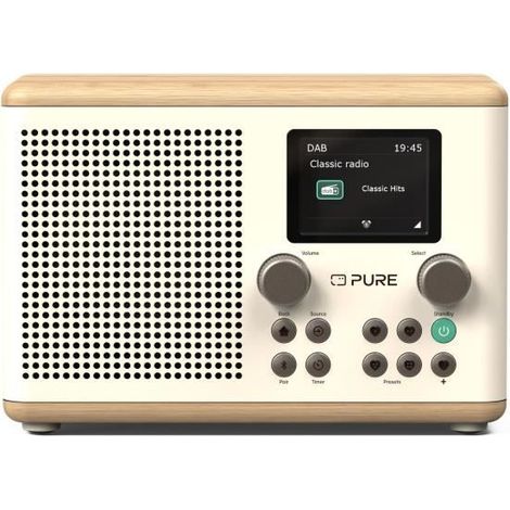 Digitalradio - PURE - Classic H4 - Weiß Baumwolle/Eiche