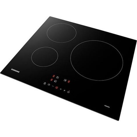 Plaque de cuisson induction - SAMSUNG - 3 zones - L59 x P57 cm - NZ63M3NM1BB/UR - 7200 W - Revetement verre - Noir