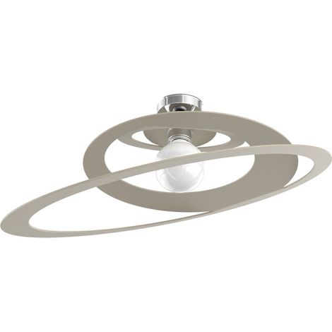 Plafoniera moderno metallo top light bungee 1197 pl70 e27 led lampada soffitto, finitura metallo sabbia