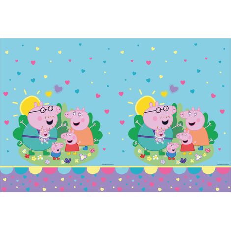 PROCOS PEPPA PIG NAPPE DE TABLE POUR FÊTE D'ANNIVERSAIRE D'ENFANT ET FÊTE À THÈME, DIMENSIONS : 120 X 180 CM, FACILE À NETTOYER,