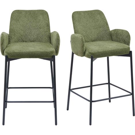 ALEX-Fauteuil de bar en tissu Ikon Olive (x2) (1/5)