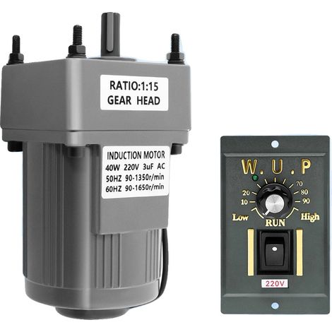 Motorino con riduttore, 12V, 120W, 90-1650 giri/min, potenza 40W, coppia 3,86 N.m (1/5)