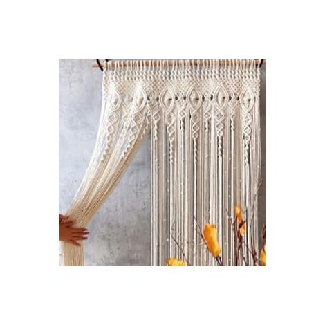 Tapisserie murale en macramé tissée à la main,Rideau de porte bohème pour mariage, décoration murale pour la maison,100x200 cm (1/5)