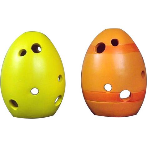 Uovo in ceramica con lanterna a forma di coniglietto, arancione, 10x7 cm