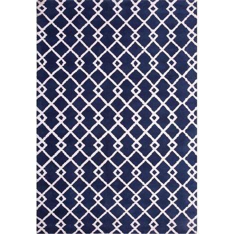 Tappeto a pelo corto blu 140x200cm Serres