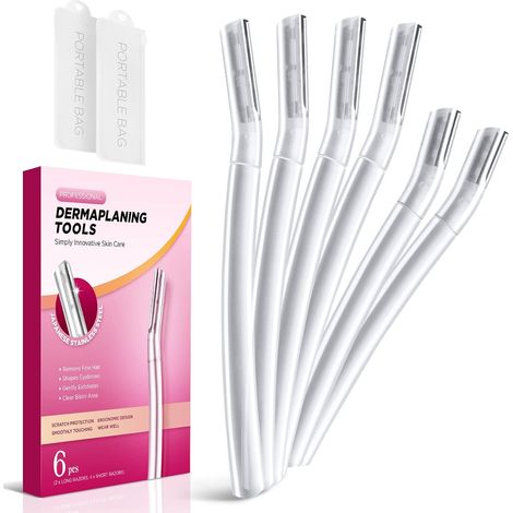 Rasoir Dermaplane pour le visage des femmes, Outil de dermaplaning pour le duvet, l'épilation du visage et des sourcils, lame douce pour l'exfoliation de la peau. (1/5)