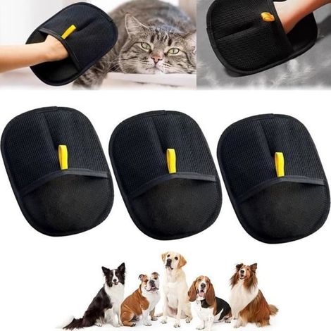Gants antistatiques pour le toilettage des animaux de compagnie, gants de toilettage double face pour chiens, gants antistatiques pour le démêlage et le toilettage des poils morts (1/4)