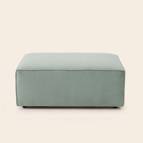 Pouf 60x93xH37 cm MADURA - Velours côtelé Vert de gris - DYONIS