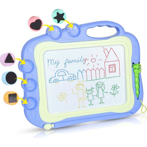 Tableau Magnétique À Dessin - Zone De Peinture 23 X 17,5 Cm - Pour Enfants - ABS - 35,5 X 28,5 X 3,3 Cm - 1 Pièce (1/5)
