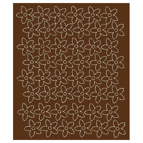 Adesivi murali a forma di fiori, 3 cm, 48 pezzi, marrone lucido