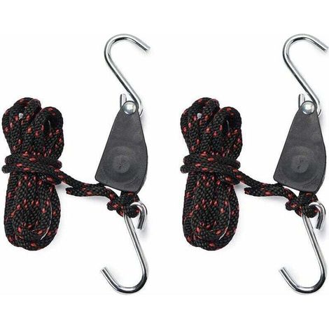 Sangles Cliquet 1/4 pouces Rope Ratchet Pour Lampe de Coissance 2 pièces Corde de Crochet Réglable-DOU