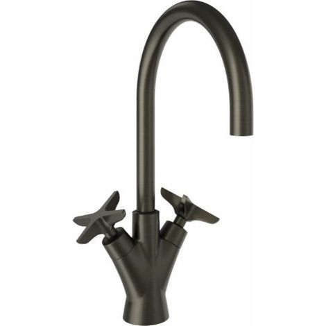 Robinet à double commande avec bec pivotant de 170 mm - ADAGIO - Ramón Soler - Finition : Graphite brossé (1/2)