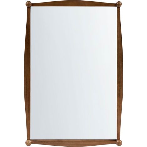 Miroir Mural avec Cadre en Bois de Paulownia Décoration Style Scandinave Marron Torteron (1/5)