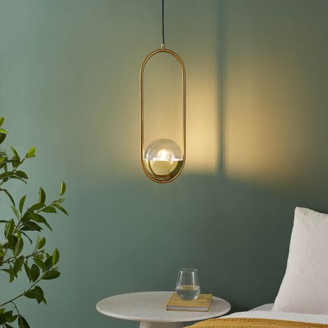 Goldene dekorative Hängelampe aus Glas - Nuccia (1/5)