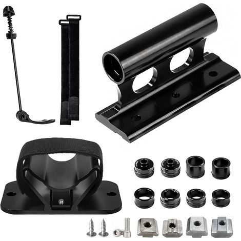 Soporte para horquilla de bicicleta - 1 soporte para horquilla + 1 soporte de aluminio para rueda trasera - Soporte para horquilla de bicicleta - Admite montaje de liberación rápida/eje pasante para 5 (1/5)