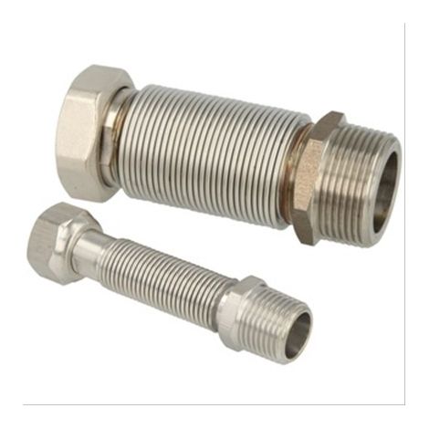 Flexible ondulé inox, extensible de 75 à 130mm, Diam15mm MF1/2