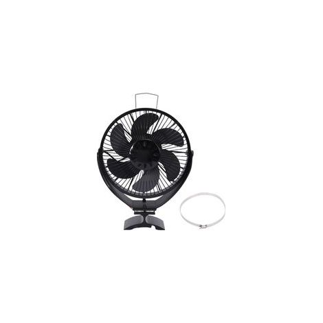 Ventilador para estufa de leña, chimenea eléctrica con cubierta protectora, soporte de pared independiente de aleación de aluminio, ajuste manual de ángulo de 360 grados.