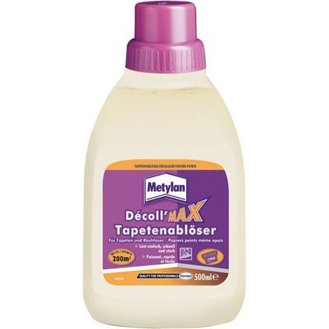 Metylan – Décolle papier peint Décoll'Max actif 500ml – Enlève plusieurs couches – Application facile avec brosse ou rouleau – Concentré à haut rendement
