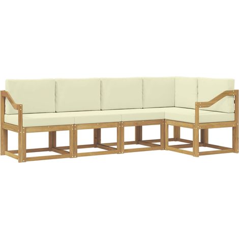 Outdoor Sofa Set 5 pcs White and Cream vidaXL (1/5)