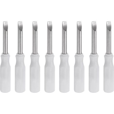 8Pcs Sl3,0 Mini Tournevis Fendu 3mm Tête Plate Magnétique Blanc (1/5)