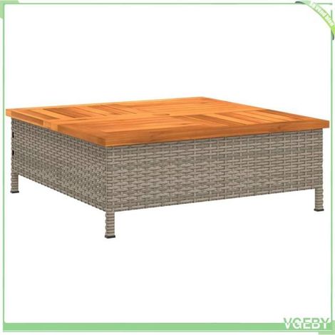 Couvercle de base de parasol - FAFEICY - 365953 - 70x70x25 cm - Gris/marron - Résine tressée/Bois (1/5)